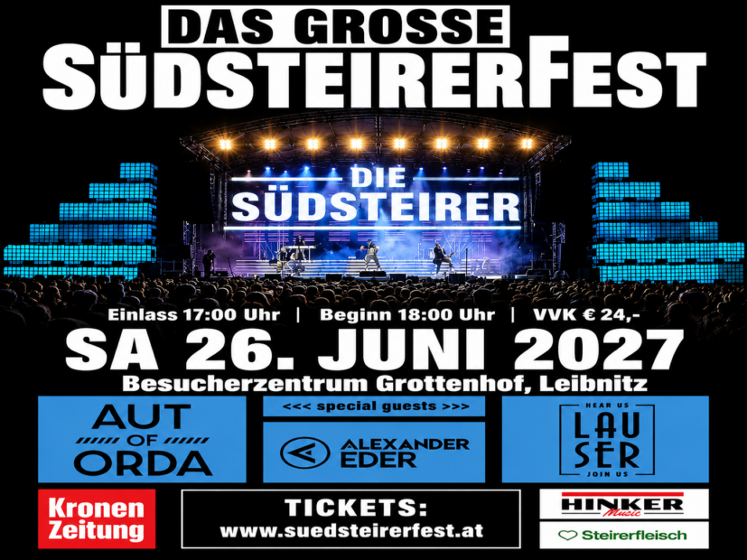 Das große Südsteirerfest am 26. Juni 2027 in Leibnitz