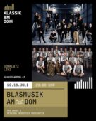 Flyer zu Blasmusik am Dom mit Fotos beider Ensembles